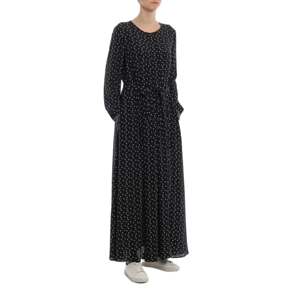 MaxMara Black and White Long Sleeve Dress